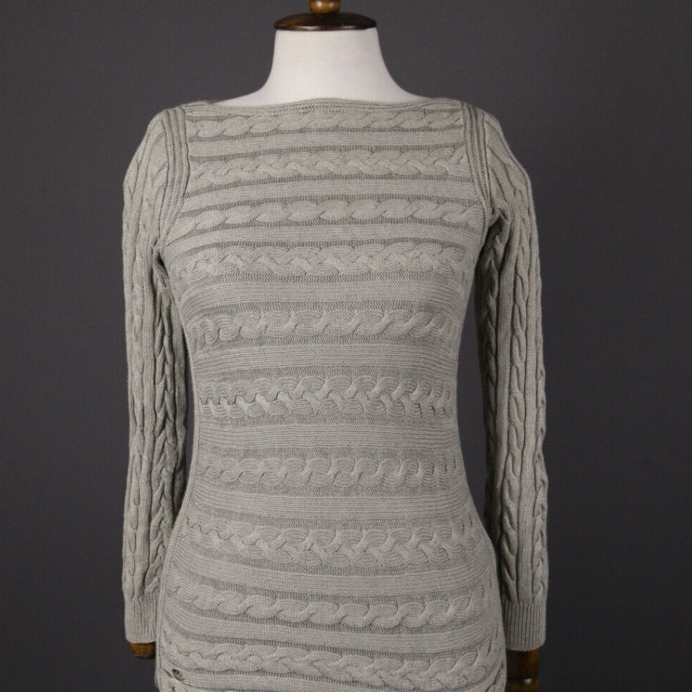 Lauren Ralph Lauren Light Gray Cable Knit Sweater